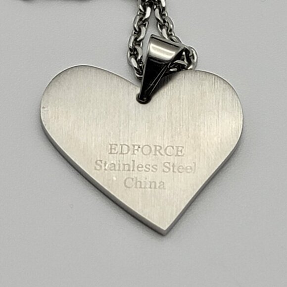 Edforce OUR LORD PRAYER Heart Pendant Necklace Stainless Steel 24" Lobster Clasp - Picture 5 of 9